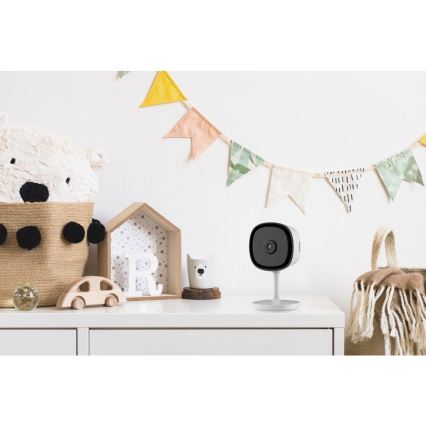 Gudra iekštelpu kamera ar Full HD 1080p sensoru, 5V, Wi-Fi, balta