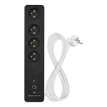 Gudrs pagarinātājs ar slēdzi GoSmart 4Z + 1xUSB-A + 1xUSB-C 2 m Wi-Fi Tuya