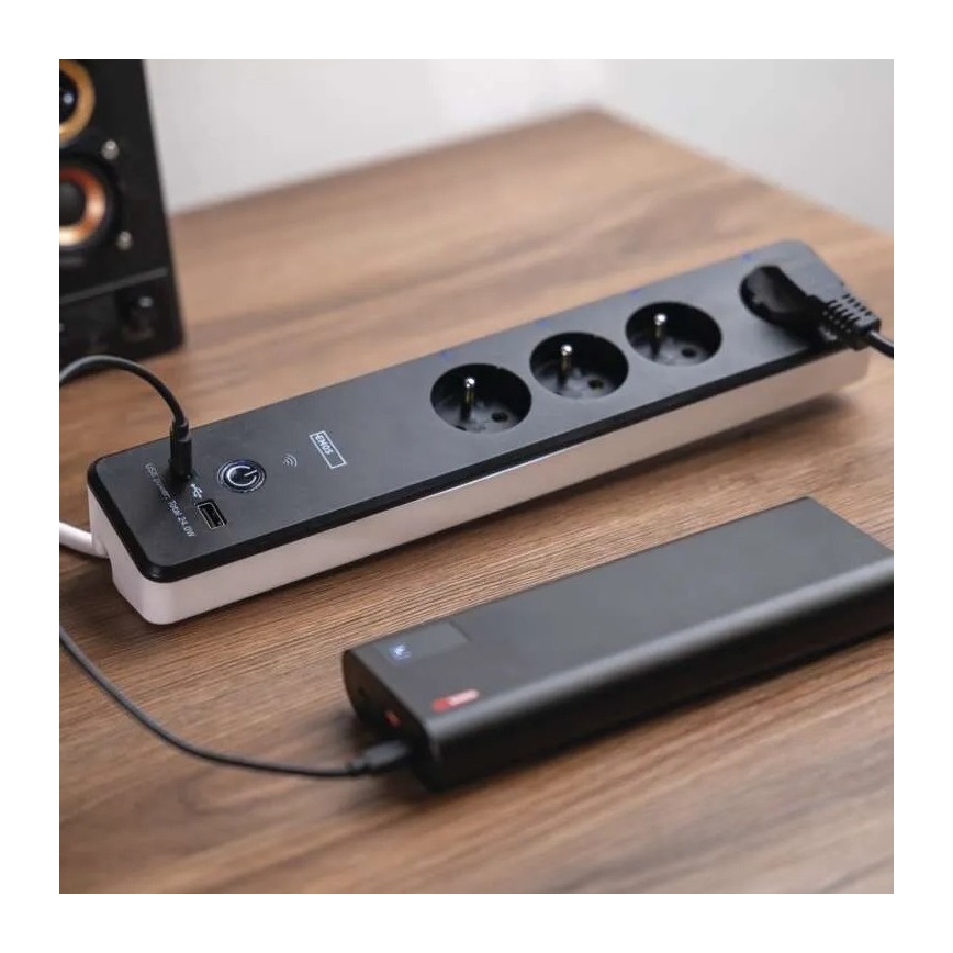 Gudrs pagarinātājs ar slēdzi GoSmart 4Z + 1xUSB-A + 1xUSB-C 2 m Wi-Fi Tuya