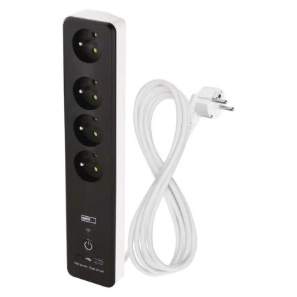 Gudrs pagarinātājs ar slēdzi GoSmart 4Z + 1xUSB-A + 1xUSB-C 2 m Wi-Fi Tuya