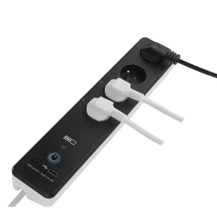 Gudrs pagarinātājs ar slēdzi GoSmart 4Z + 1xUSB-A + 1xUSB-C 2 m Wi-Fi Tuya