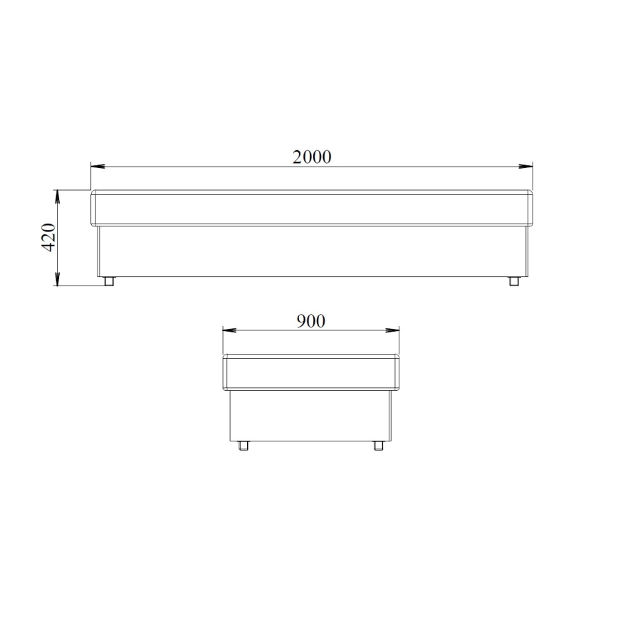 Gulta ar atsperu matraci un uzglabāšanas nodalījumu NOE 90x200 pelēka/melna