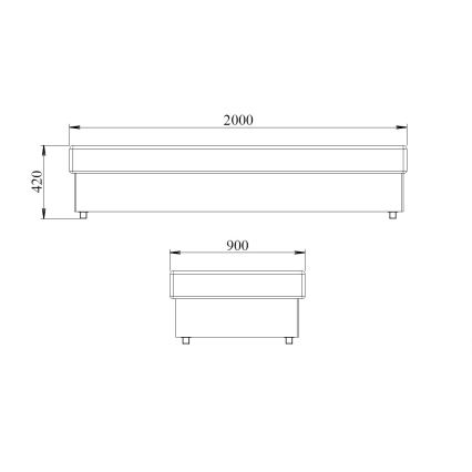 Gulta NOE 90x200 ar atsperu matraci un uzglabāšanas nodalījumu, pelēka/melna