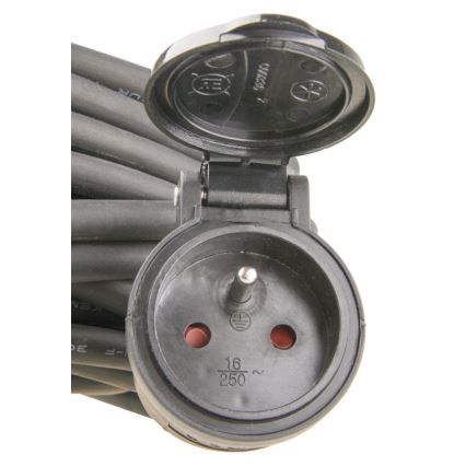 Gumijas pagarinājuma kabelis, 1 kontaktligzda, 20 m, IP44