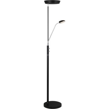 Halo Design 716067 - LED regulējama grīdas lampa VEGAS LED/20W/230V + LED/5W melna/spīdīgs hroms