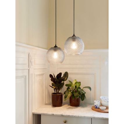 Halo Design 718436 - Pakaramā lampa ar kabeli NOBB 1xE27/40W/230V Ø 22 cm, caurspīdīga