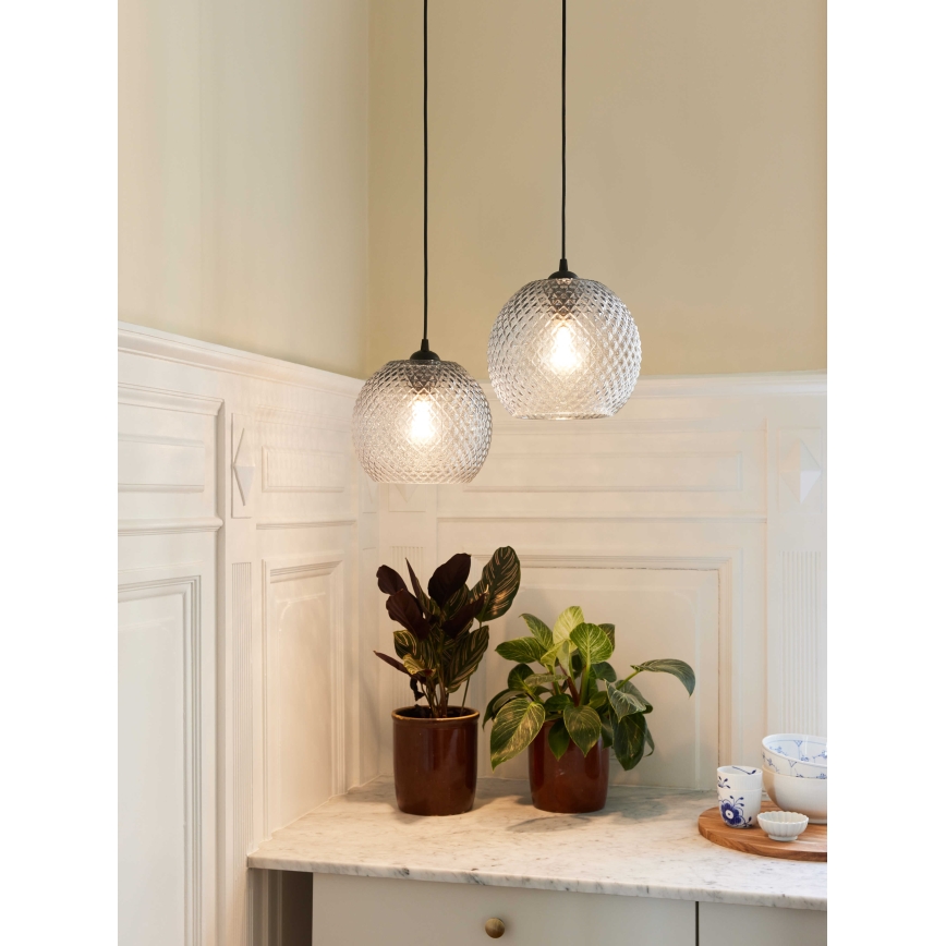 Halo Design 718436 - Pakaramais gaismeklis uz troses NOBB 1xE27/40W/230V caurspīdīgs