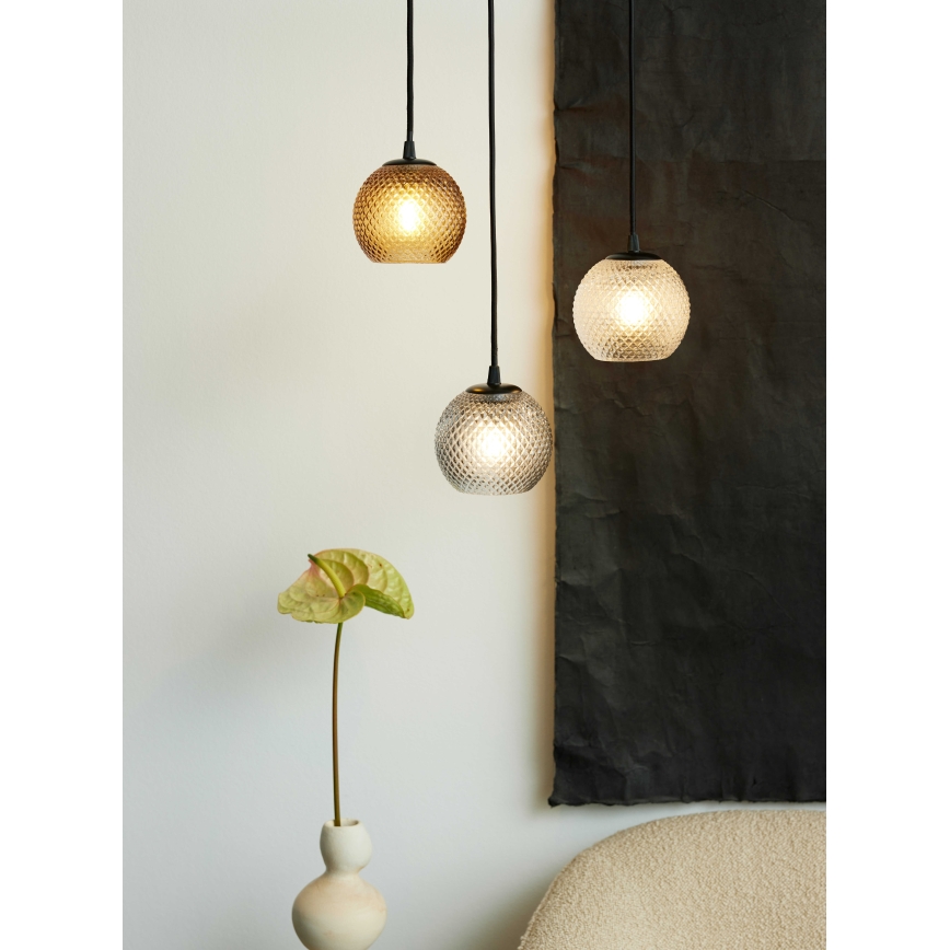 Halo Design 718443 - Pakaramā lampa uz kabeļa NOBB 1xE27/40W/230V Ø 22 cm dūmota pelēka
