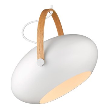 Halo Design 734375 - Pakaramā lustra uz troses DC 1xE27/40W/230V Ø 40 cm balta/ozola