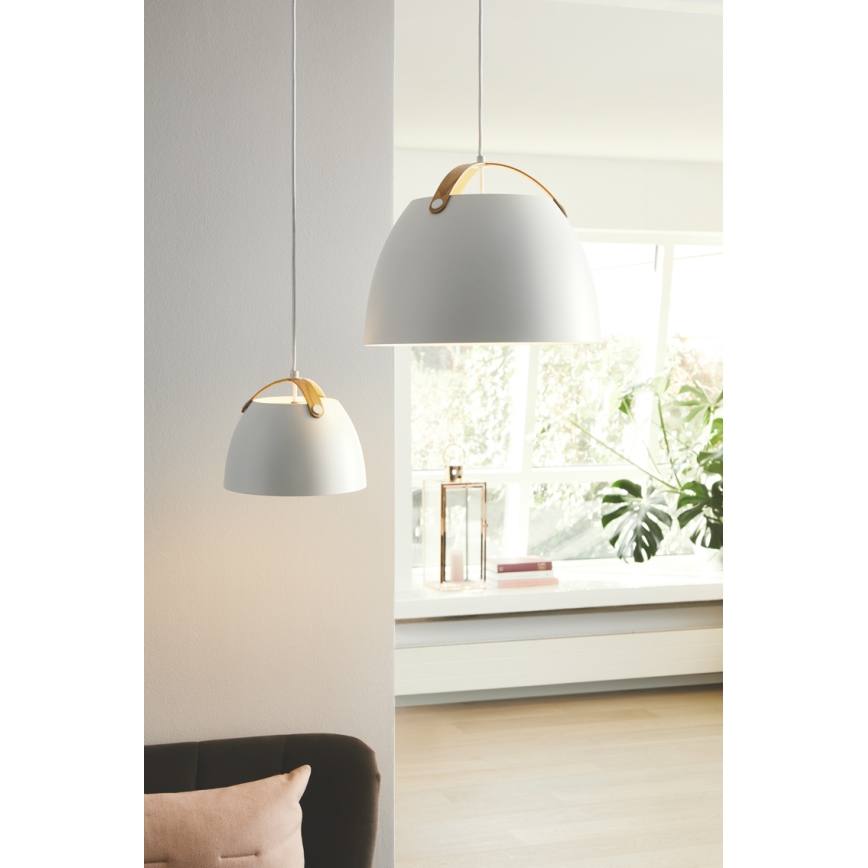 Halo Design 734870 - Pakaramais lustrs uz vada OSLO 1xE27/40W/230V pr. 40 cm balts/ozols
