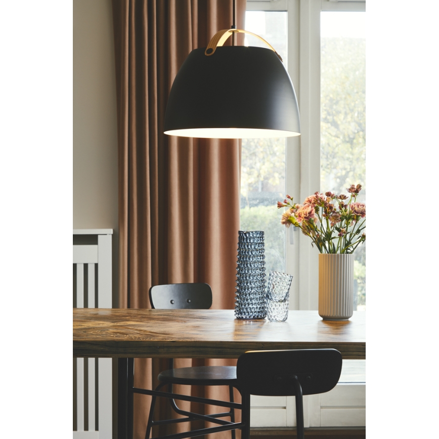 Halo Design 734887 - Lustra uz kabeļa OSLO 1xE27/40W/230V Ø 40 cm melna/ozols
