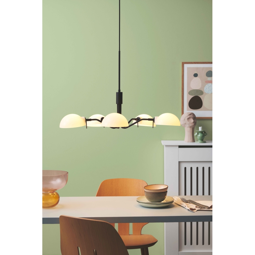 Halo Design 740369 - Piekaramā lustra uz kabeļa KJOBENHAVN 5xG9/28W/230V, diametrs 50 cm, melna