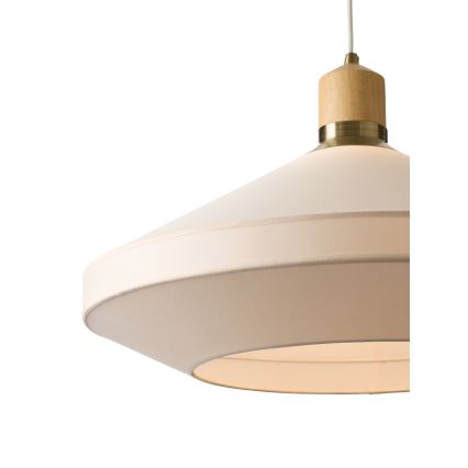 Halo Design 744091 - Pakaramā lustra PARIS uz kabeļa 1xE14/40W/230V Ø 24 cm krēmkrāsa/misiņš/ozols