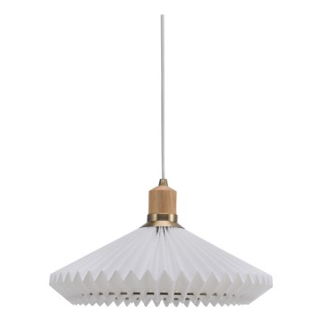 Halo Design 744169 - Karājoša lampa ar kabeli PARIS, 1xE27/60W/230V, Ø 40 cm, balta/misiņš/ozols