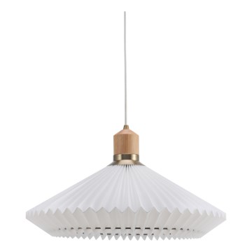 Halo Design 744268 - Piekaramā lustra uz troses PARIS 1xE27/60W/230V Ø 56 cm balta/misiņš/ozols