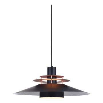Halo Design 744503 - Pakaramais gaismeklis RIVOLI uz vada 1xE27/40W/230V Ø 50 cm melna/miedzaina