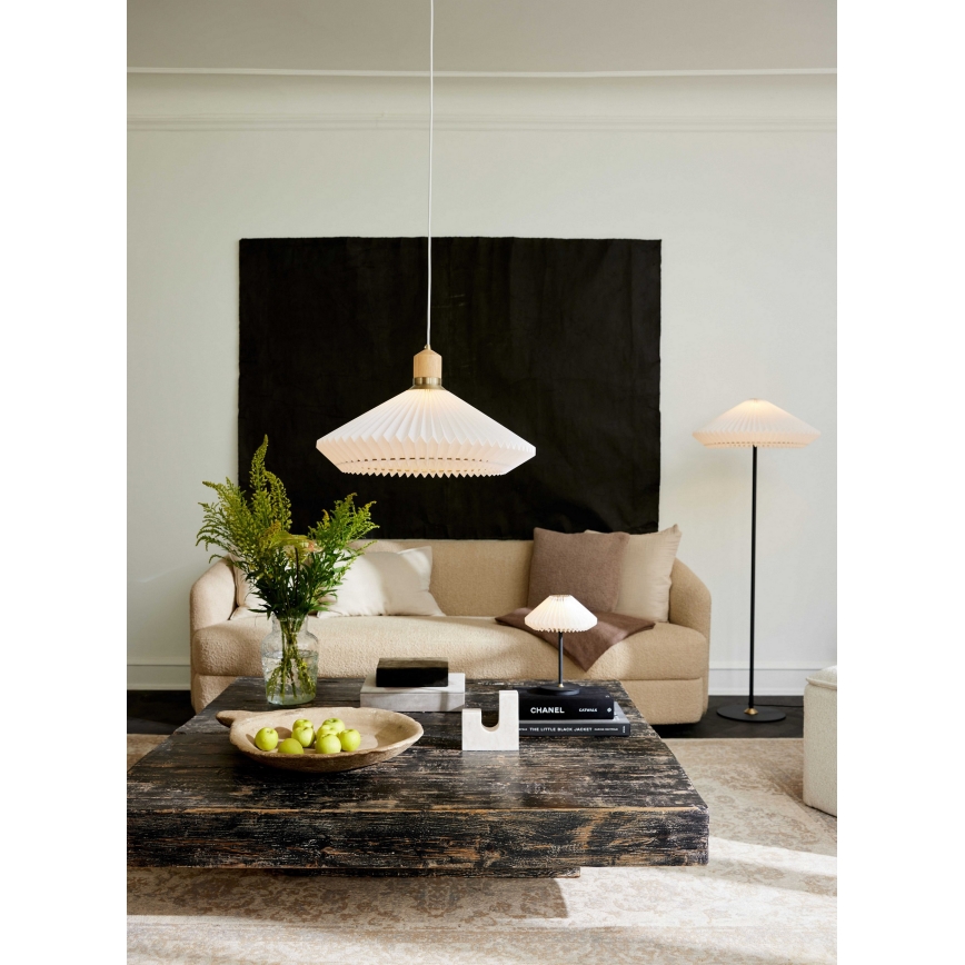 Halo Design 745043 - Grīdas lampa PARIS 1xE27/40W/230V melna/balta/ozols