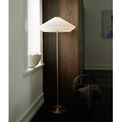 Halo Design 745050 - Grīdas lampa PARIS 1xE27/40W/230V misiņš/balta/ozols