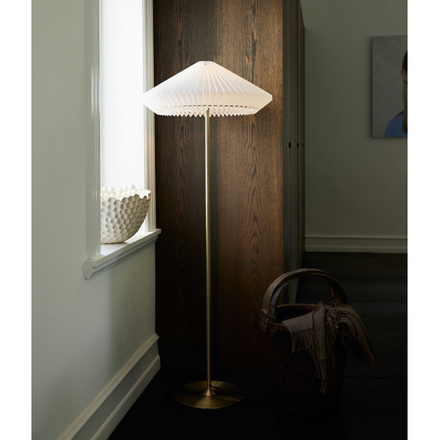 Halo Design 745050 - Grīdas lampa PARIS 1xE27/40W/230V misiņš/balta/ozols