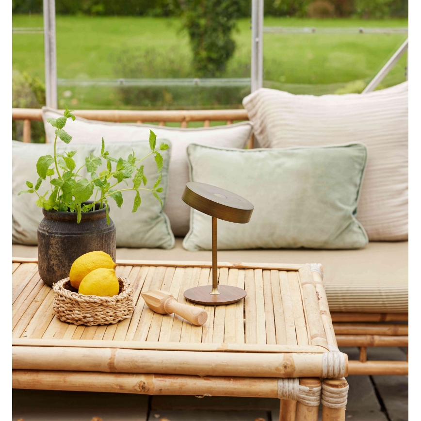 Halo Design 745784 - uzlādējama LED galda lampa ar regulējamu spilgtumu ON THE MOVE LED/2,5W/4000 mAh misiņš/koks