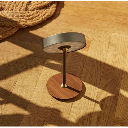 Halo Design 745791 - uzlādējamā, ar regulējamu spilgtumu LED galda lampa ON THE MOVE LED/2,5W/4000 mAh pelēka/koka