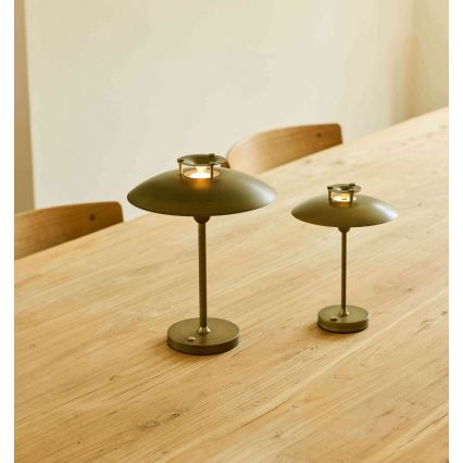 Halo Design 746149 - regulējama LED āra uzlādējama galda lampa MINI STEPP LED/1,8W/1600 mAh IP44 misiņš