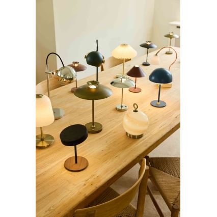 Halo Design 746163 - MINI STEPP LED dimmējama āra uzlādējama galda lampa, 1,8 W / 1600 mAh, IP44, spīdīgs hroms