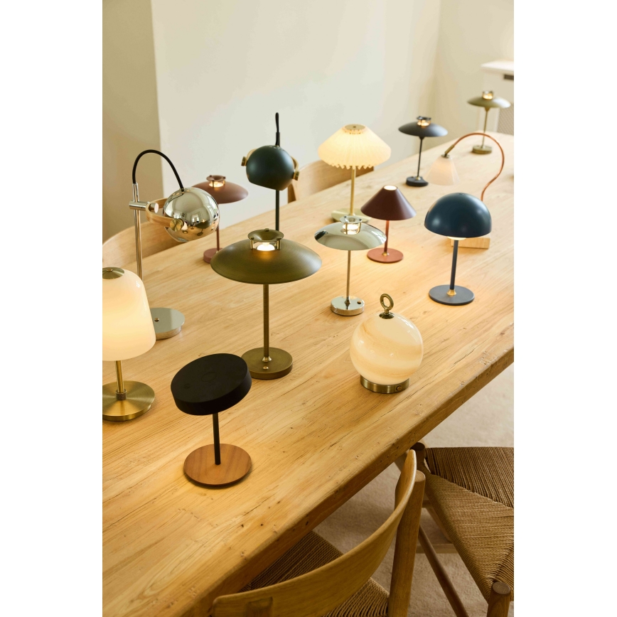 Halo Design 746163 - MINI STEPP LED dimmējama āra uzlādējama galda lampa, 1,8 W / 1600 mAh, IP44, spīdīgs hroms