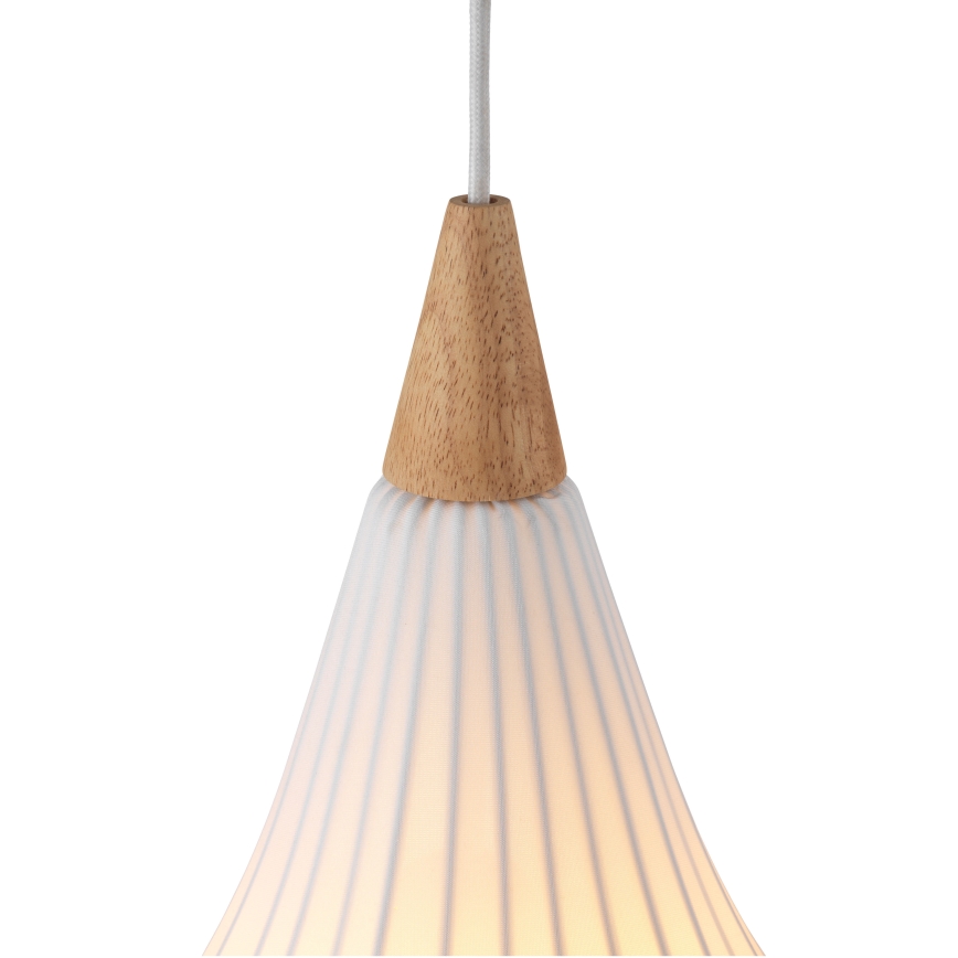 Halo Design 746262 - Pakaramais gaismeklis uz kabeļa DROPS 1xE27/40W/230V Ø 30 cm balts/ozols