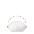 Halo Design 746347 - Pakaramā lustra uz vada DC, 1xE27/40W/230V, Ø 40 cm, balta/ozols