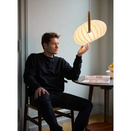 Halo Design 746347 - Pakaramā lustra uz vada DC, 1xE27/40W/230V, Ø 40 cm, balta/ozols