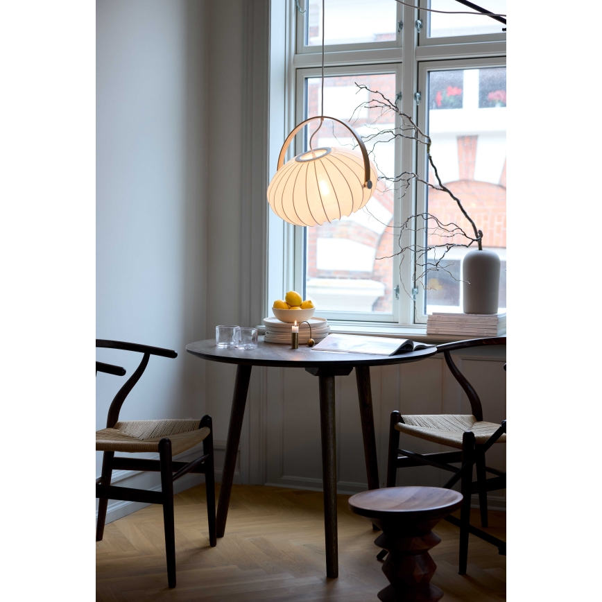 Halo Design 746347 - Pakaramā lustra uz vada DC, 1xE27/40W/230V, Ø 40 cm, balta/ozols