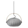 Halo Design 746354 - Pakaramā lampa DC uz vada 1xE27/40W/230V Ø 40 cm pelēka/ozola