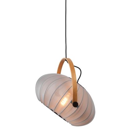Halo Design 746354 - Pakaramā lampa DC uz vada 1xE27/40W/230V Ø 40 cm pelēka/ozola
