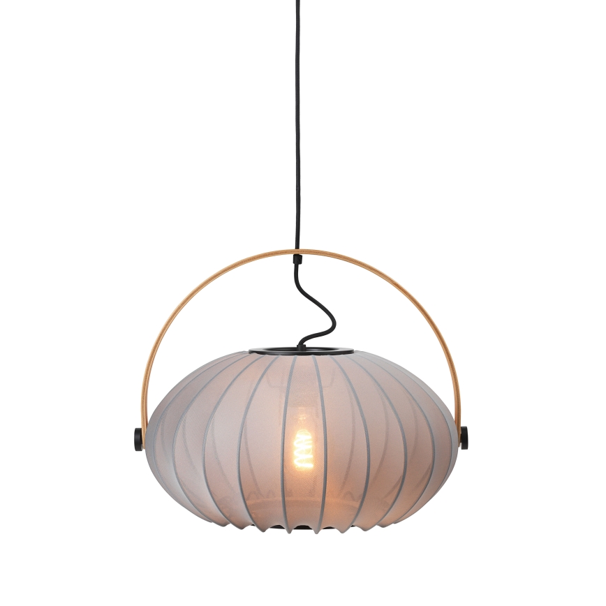 Halo Design 746354 - Pakaramā lampa DC uz vada 1xE27/40W/230V Ø 40 cm pelēka/ozola