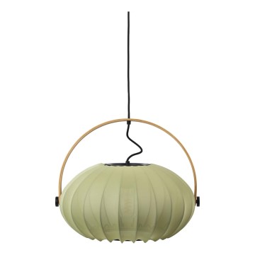 Halo Design 746361 - Karājoša lampa uz vada DC 1xE27/40W/230V Ø 40 cm zaļa/ozolkoka