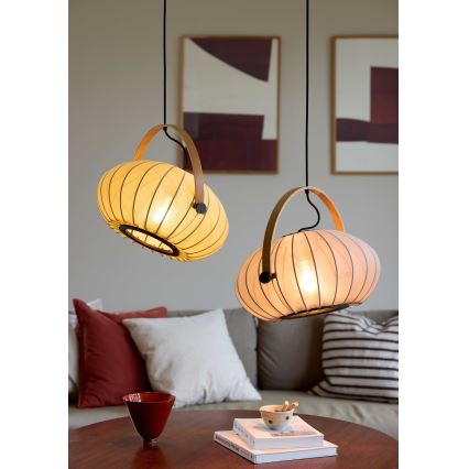 Halo Design 746361 - Karājoša lampa uz vada DC 1xE27/40W/230V Ø 40 cm zaļa/ozolkoka