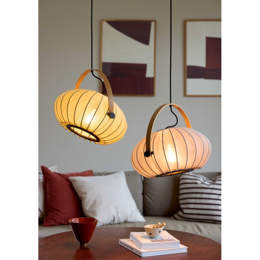 Halo Design 746361 - Karājoša lampa uz vada DC 1xE27/40W/230V Ø 40 cm zaļa/ozolkoka