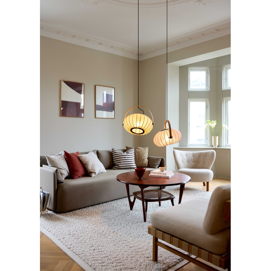 Halo Design 746361 - Karājoša lampa uz vada DC 1xE27/40W/230V Ø 40 cm zaļa/ozolkoka