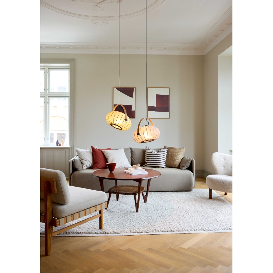 Halo Design 746361 - Karājoša lampa uz vada DC 1xE27/40W/230V Ø 40 cm zaļa/ozolkoka