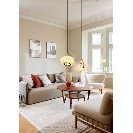 Halo Design 746361 - Karājoša lampa uz vada DC 1xE27/40W/230V Ø 40 cm zaļa/ozolkoka
