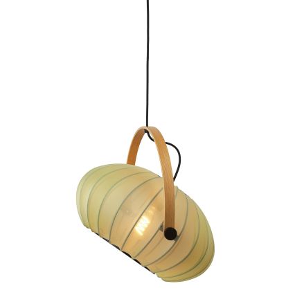 Halo Design 746361 - Karājoša lampa uz vada DC 1xE27/40W/230V Ø 40 cm zaļa/ozolkoka