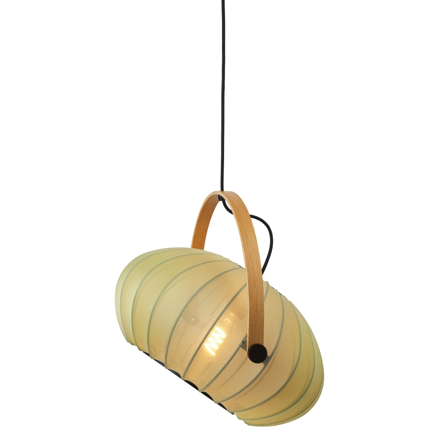 Halo Design 746361 - Karājoša lampa uz vada DC 1xE27/40W/230V Ø 40 cm zaļa/ozolkoka