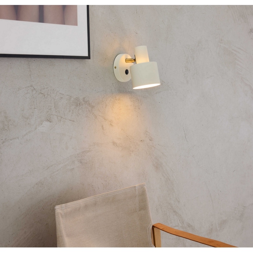 Halo Design 746873 - Sienas spot gaismeklis VOGUE 1xE27/40W/230V krēmkrāsa/misiņš