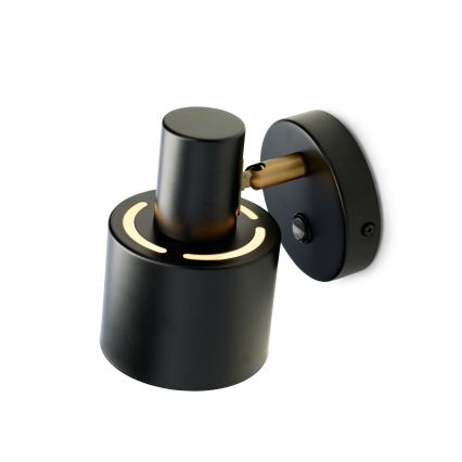 Halo Design 746880 - Sienas virziena gaismeklis VOGUE 1xE27/40W/230V melns/misiņš