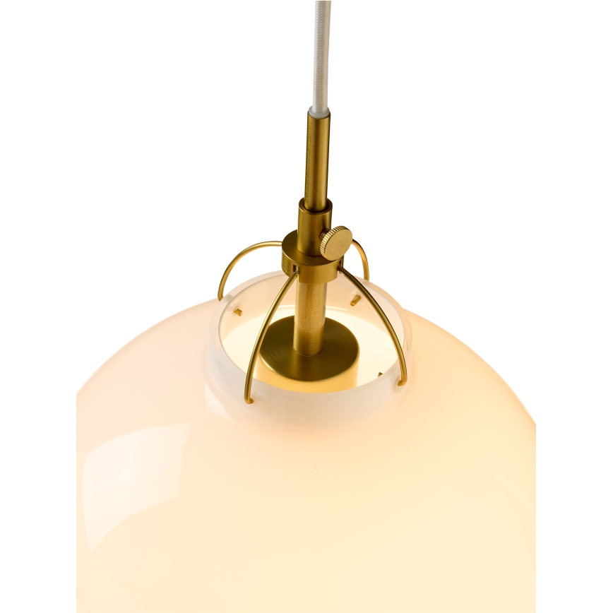 Halo Design 747993 - Pakaramais gaismeklis TOSCANA ar kabeli 1xE27/40W/230V Ø 27 cm krēmkrāsa/misiņš