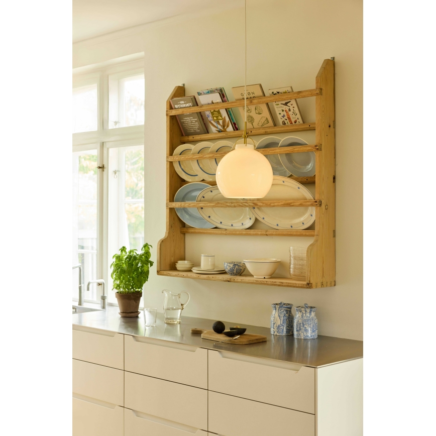 Halo Design 748068 - Pakaramā lampa ar vadu TOSCANA 1xE27/40W/230V Ø 36 cm krēmkrāsas/misiņš