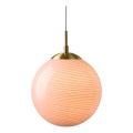 Halo Design 748488 - Piekaramā lampa CANDY 1xE27/25W/230V Ø 25 cm rozā/misiņš