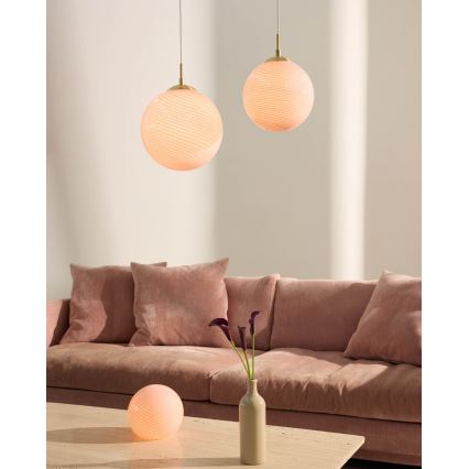 Halo Design 748488 - Piekaramā lampa CANDY 1xE27/25W/230V Ø 25 cm rozā/misiņš