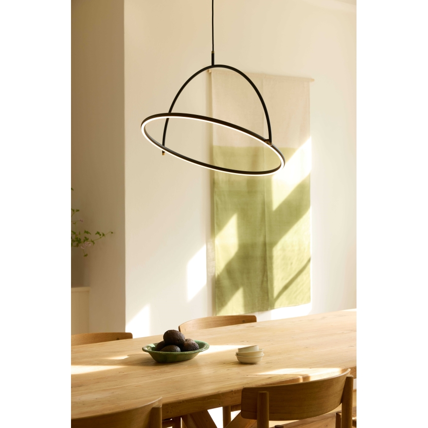 Halo Design 749546 - LED dimmējama lustra uz troses TILT LED/40W/230V Ø 60 cm melna